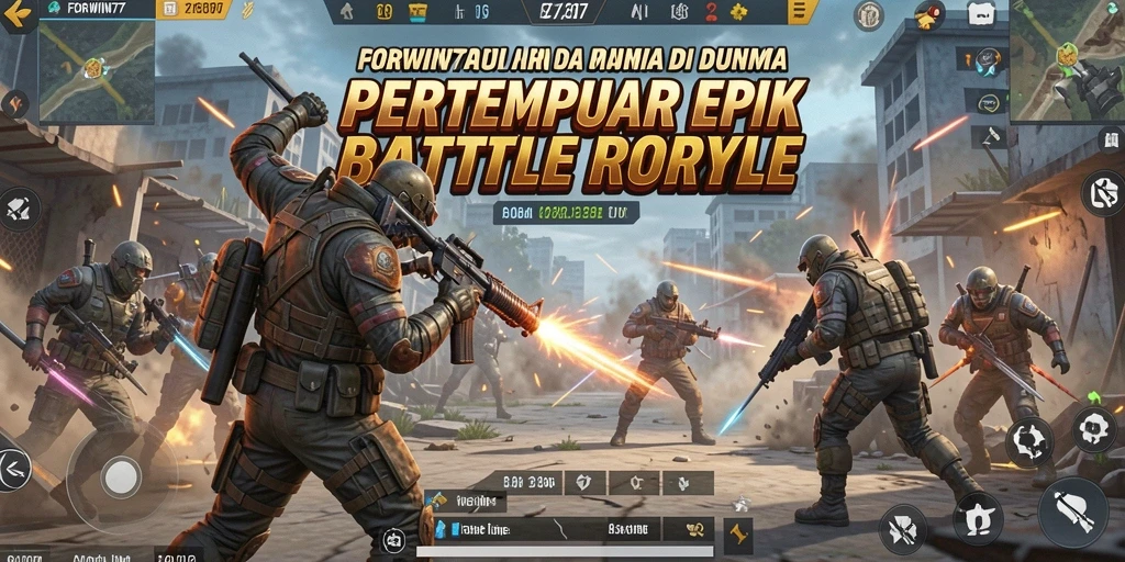Gameplay seru FORWIN77 dalam pertempuran Battle Royale.
