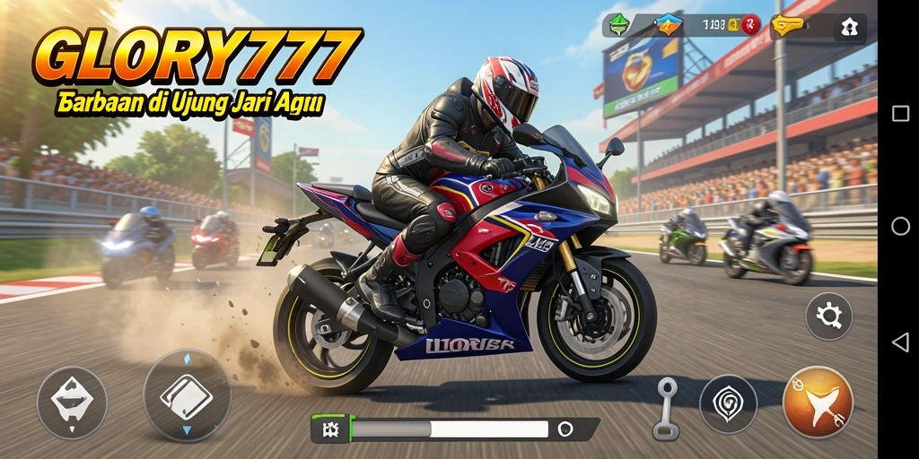 Gameplay seru balapan motor di GLORY777