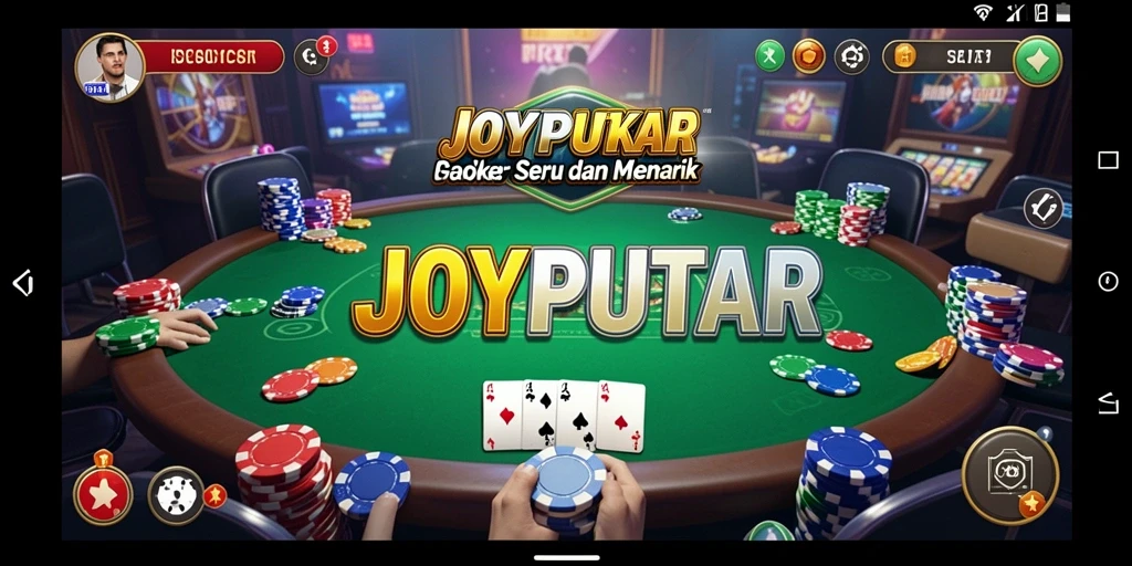Tampilan gameplay <strong>JOYPUTAR</strong> yang menarik saat sesi permainan poker.