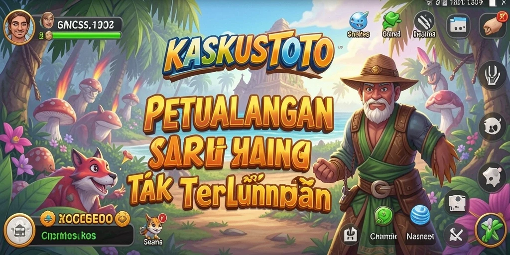Screenshot KASKUSTOTO menampilkan aksi seru dalam dunia petualangan.