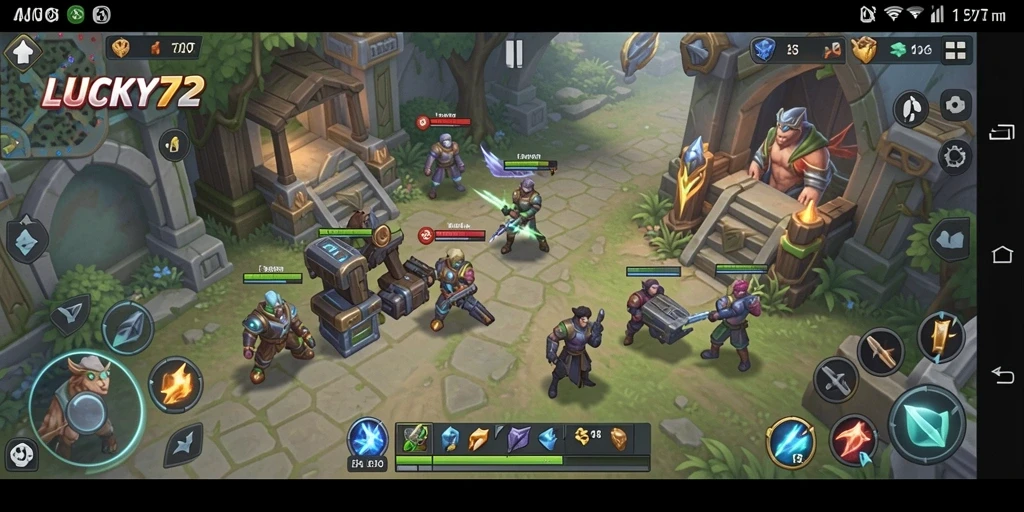 Screenshot gameplay LUCKY72 menampilkan antar muka permainan strategi yang menarik.